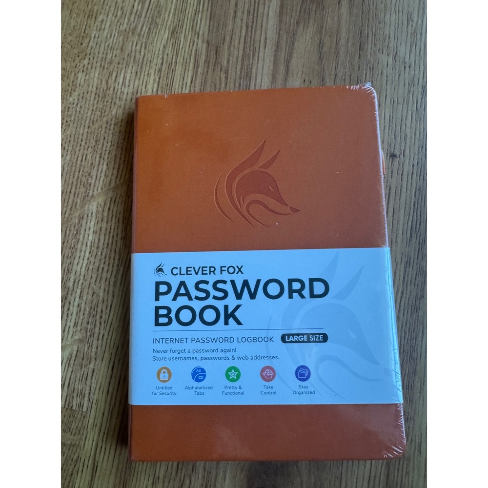 Password Book Large Size Clever Fox Internet Password Logbook Organizer Tan